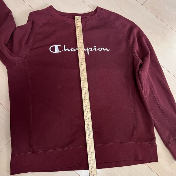 Champion Lightweight Logo Sweatshirt Size Lg Burgundy - Picture 11 of 12